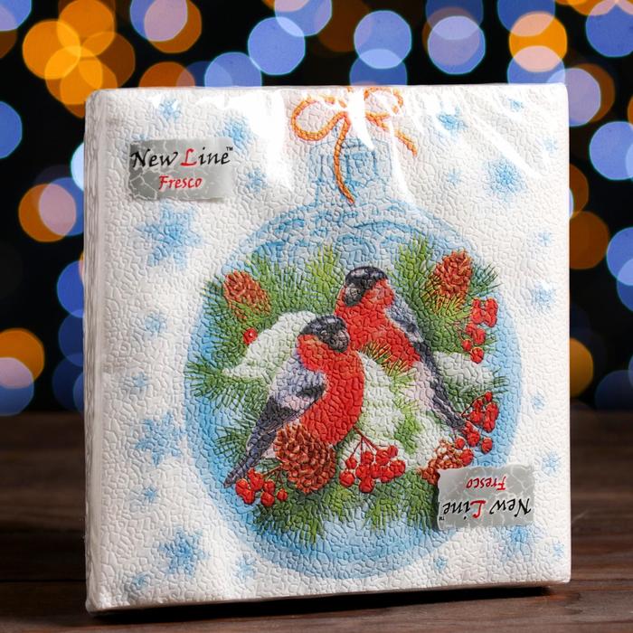 Новогодние салфетки New Line Fresco Зимние птички, бумажные, 33х33 см, 2 слоя, Разноцветный, Fresco
Новогодние салфетки New Line Fresco Зимние птички, бумажные, 33х33 см, 2 слоя, Разноцветный, Fresco