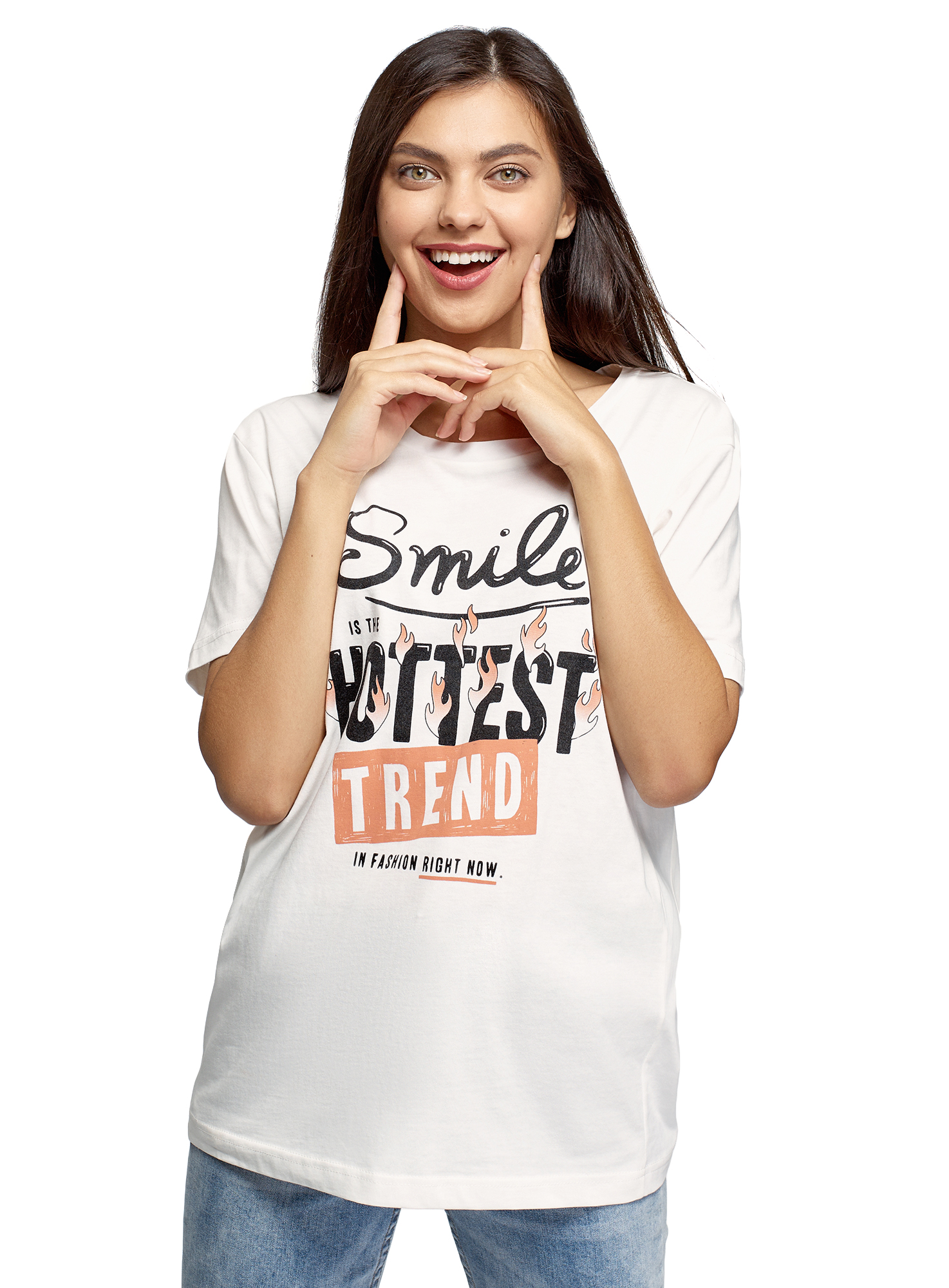 фото Футболка женская oodji 14701112-3 белая m