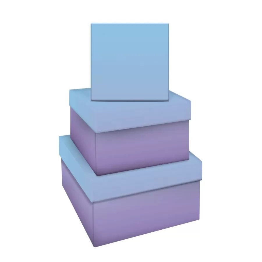 Набор квадратныx коробок 3в1, MESHU Purple-blue gradient, (19,5x19,5x11-15,5x15,5x9см)
Набор квадратныx коробок 3в1, MESHU Purple-blue gradient, (19,5x19,5x11-15,5x15,5x9см)