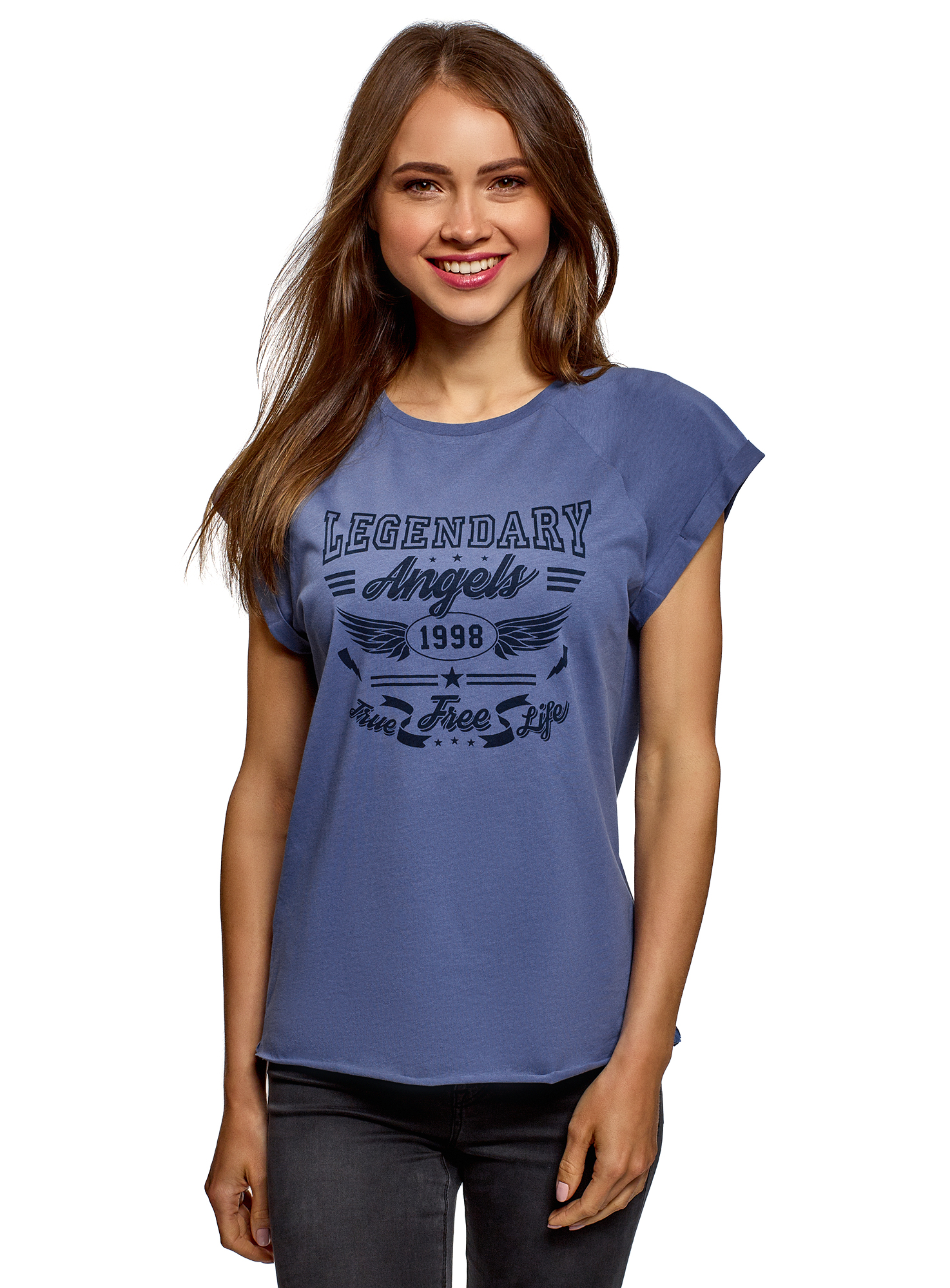 фото Футболка женская oodji 14707001-74 синяя xs