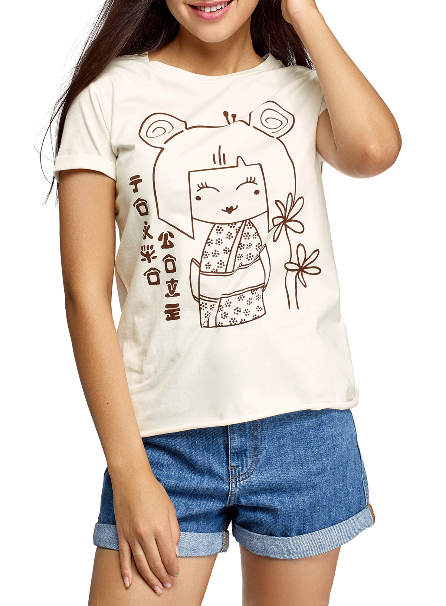 фото Футболка женская oodji 14701080-33 белая s