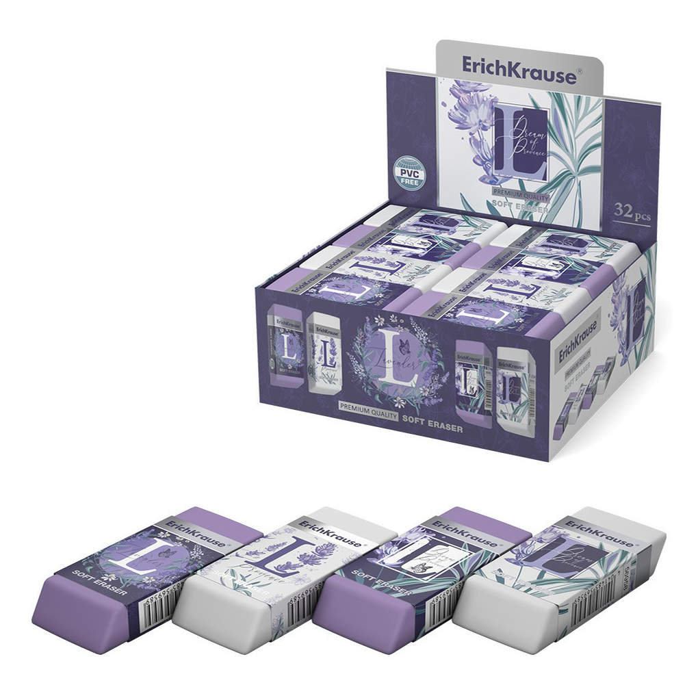 Ластик классический ErichKrause Lavender термопластичная резина 60 х 25 10 мм, Разноцветный
Ластик классический ErichKrause Lavender термопластичная резина 60 х 25 10 мм, Разноцветный