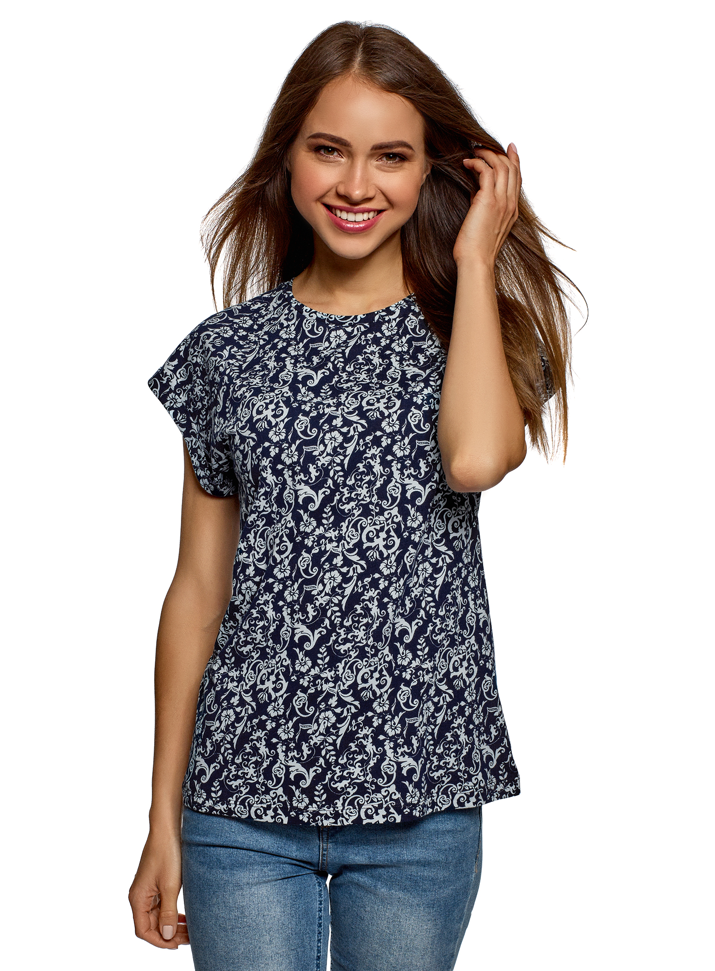 фото Футболка женская oodji 14707001-22 синяя xs