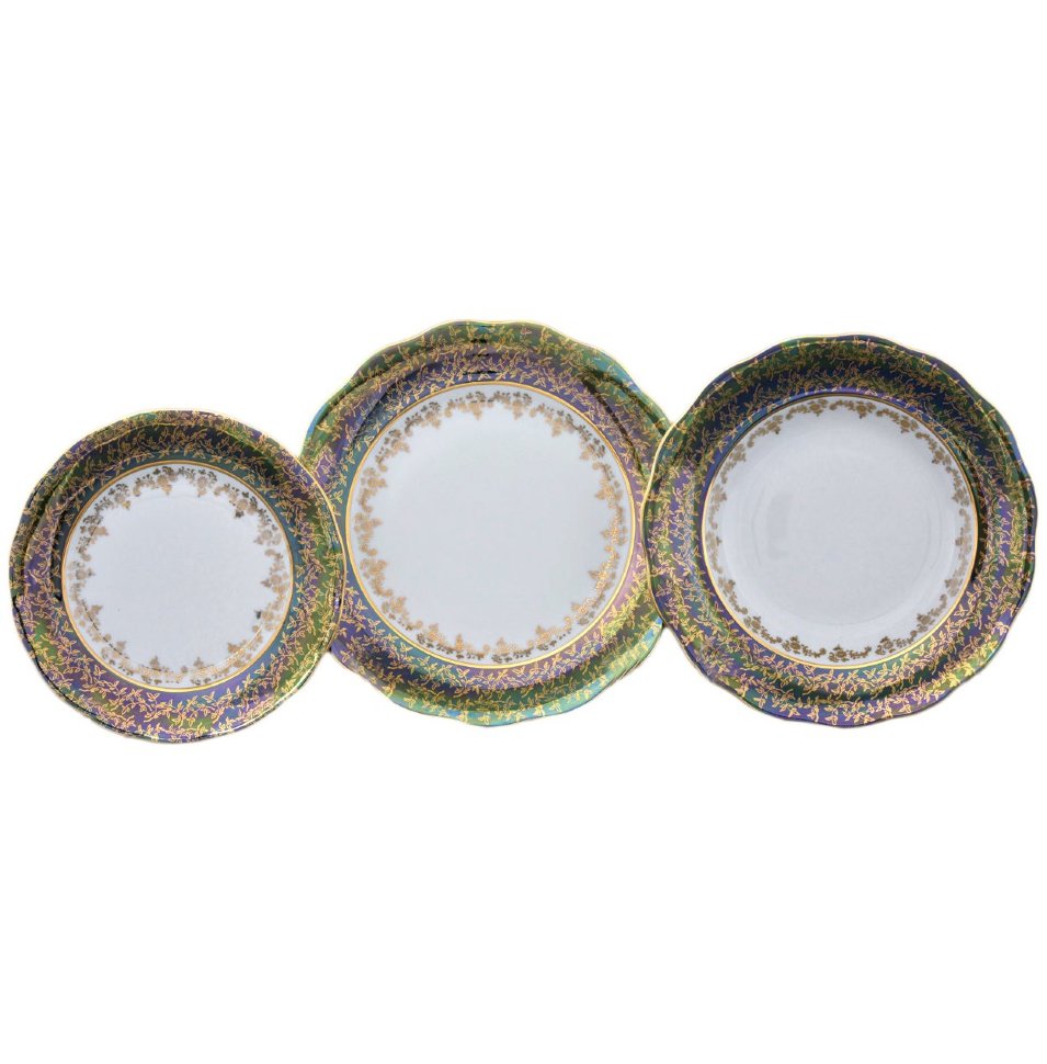 Набор тарелок 18 предметов (19, 23, 25 см) Royal Czech Porcelain Фредерика Золотые листики
Набор тарелок 18 предметов (19, 23, 25 см) Royal Czech Porcelain Фредерика Золотые листики