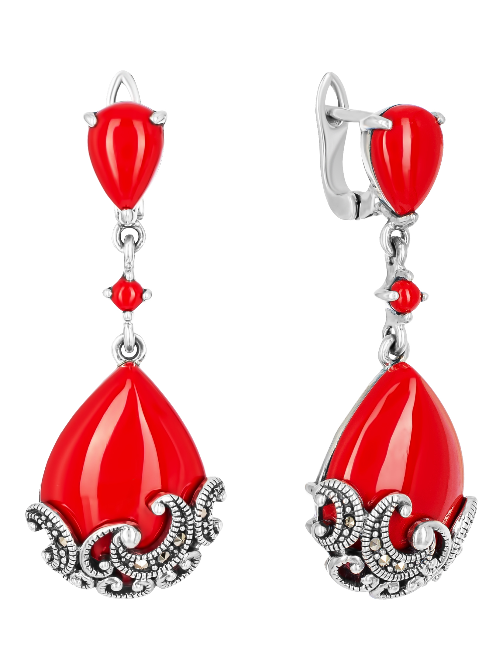 Серьги из серебра с марказитом/кораллом искусственным Марказит HE1303, HE1303_марказит, коралл синт.
Серьги из серебра с марказитом/кораллом искусственным Марказит HE1303, HE1303_марказит, коралл синт.