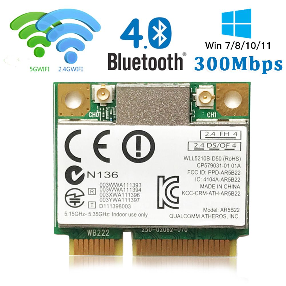 Приемник Wi-Fi NoBrand для ноутбука Mini PCI-e 802.11a; 802.11b; 802.11g; 802.11n, Зеленый;белый
Приемник Wi-Fi NoBrand для ноутбука Mini PCI-e 802.11a; 802.11b; 802.11g; 802.11n, Зеленый;белый