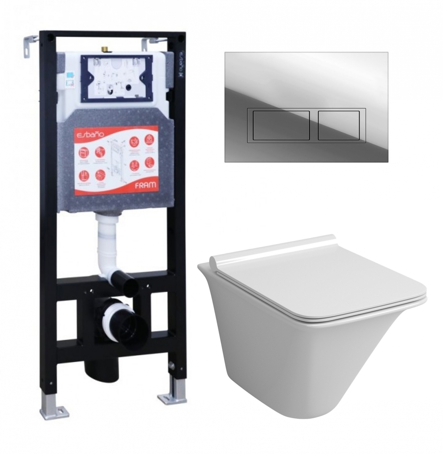 Комплект инсталляция ESBANO FRAM + Унитаз Grossman GR-4413S + кнопка хром глянец
Комплект инсталляция ESBANO FRAM + Унитаз Grossman GR-4413S + кнопка хром глянец