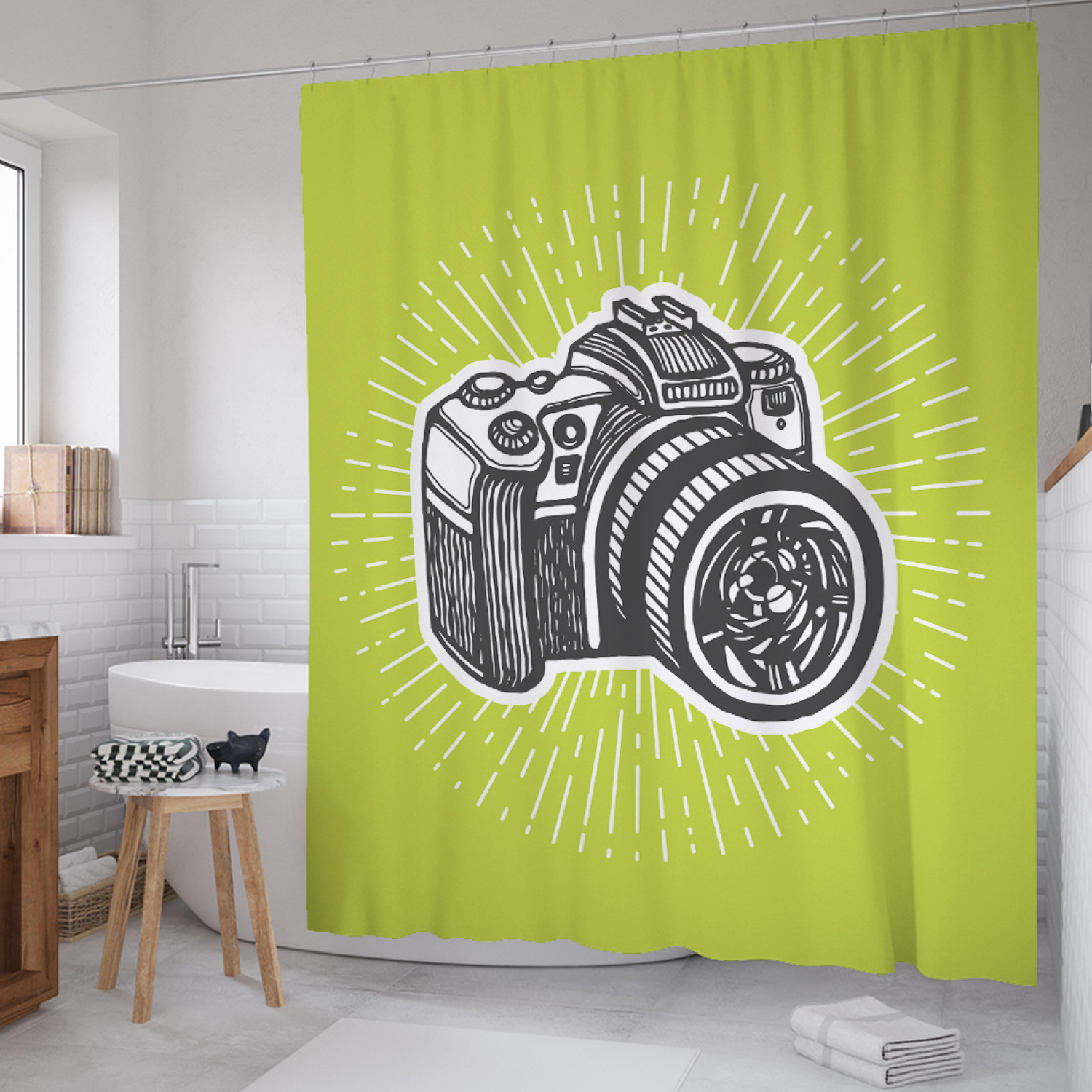 Штора для ванной JoyArty "Графический фотоаппарат" из сатена, 180х200 см с крючками, Зеленый, Графический фотоаппарат
Штора для ванной JoyArty "Графический фотоаппарат" из сатена, 180х200 см с крючками, Зеленый, Графический фотоаппарат