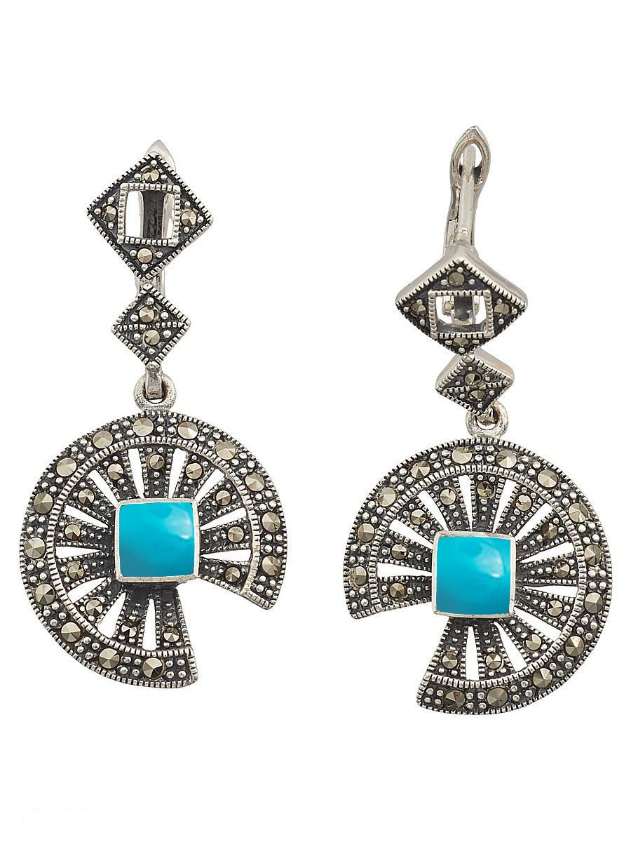 Серьги из серебра с марказитом/бирюзой искусственной Марказит HE954, HE954_марказит, бирюза синт.
Серьги из серебра с марказитом/бирюзой искусственной Марказит HE954, HE954_марказит, бирюза синт.