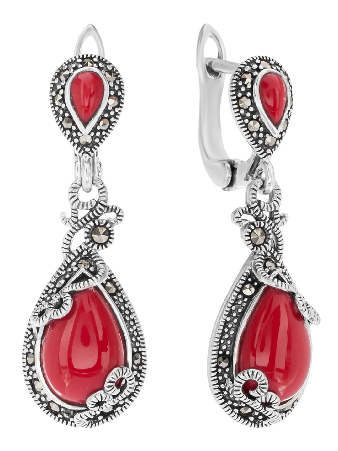 Серьги из серебра с марказитом/кораллом искусственным Марказит HE958, HE958_марказит, коралл синт.
Серьги из серебра с марказитом/кораллом искусственным Марказит HE958, HE958_марказит, коралл синт.