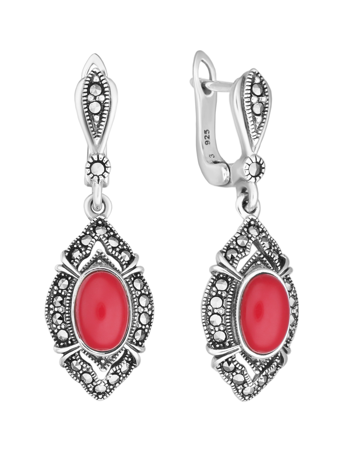 Серьги из серебра с марказитом/кораллом искусственным Марказит HE973, HE973_марказит, коралл синт.
Серьги из серебра с марказитом/кораллом искусственным Марказит HE973, HE973_марказит, коралл синт.