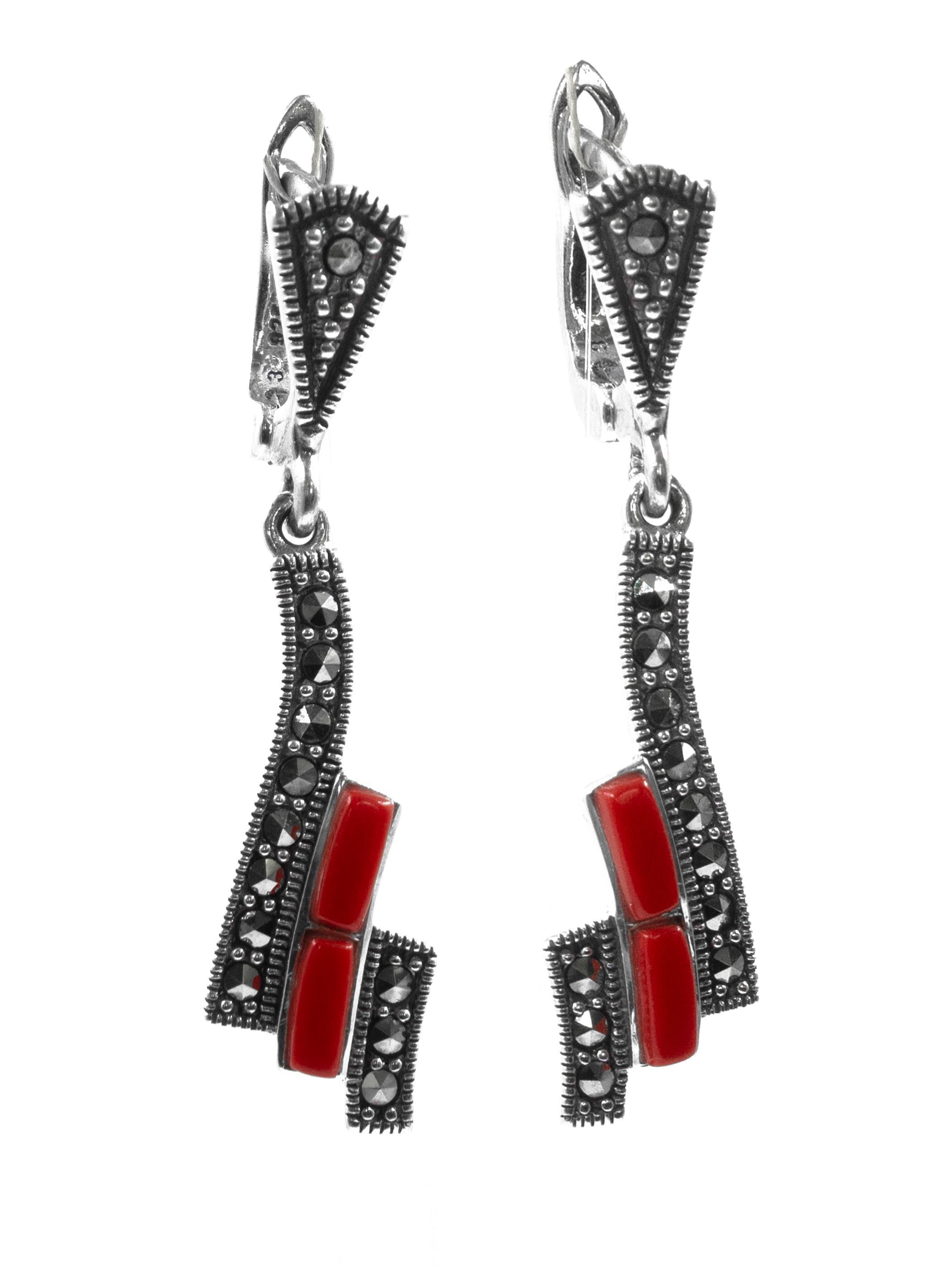 Серьги из серебра с марказитом/кораллом искусственным Марказит HE985, HE985_марказит, коралл синт.
Серьги из серебра с марказитом/кораллом искусственным Марказит HE985, HE985_марказит, коралл синт.