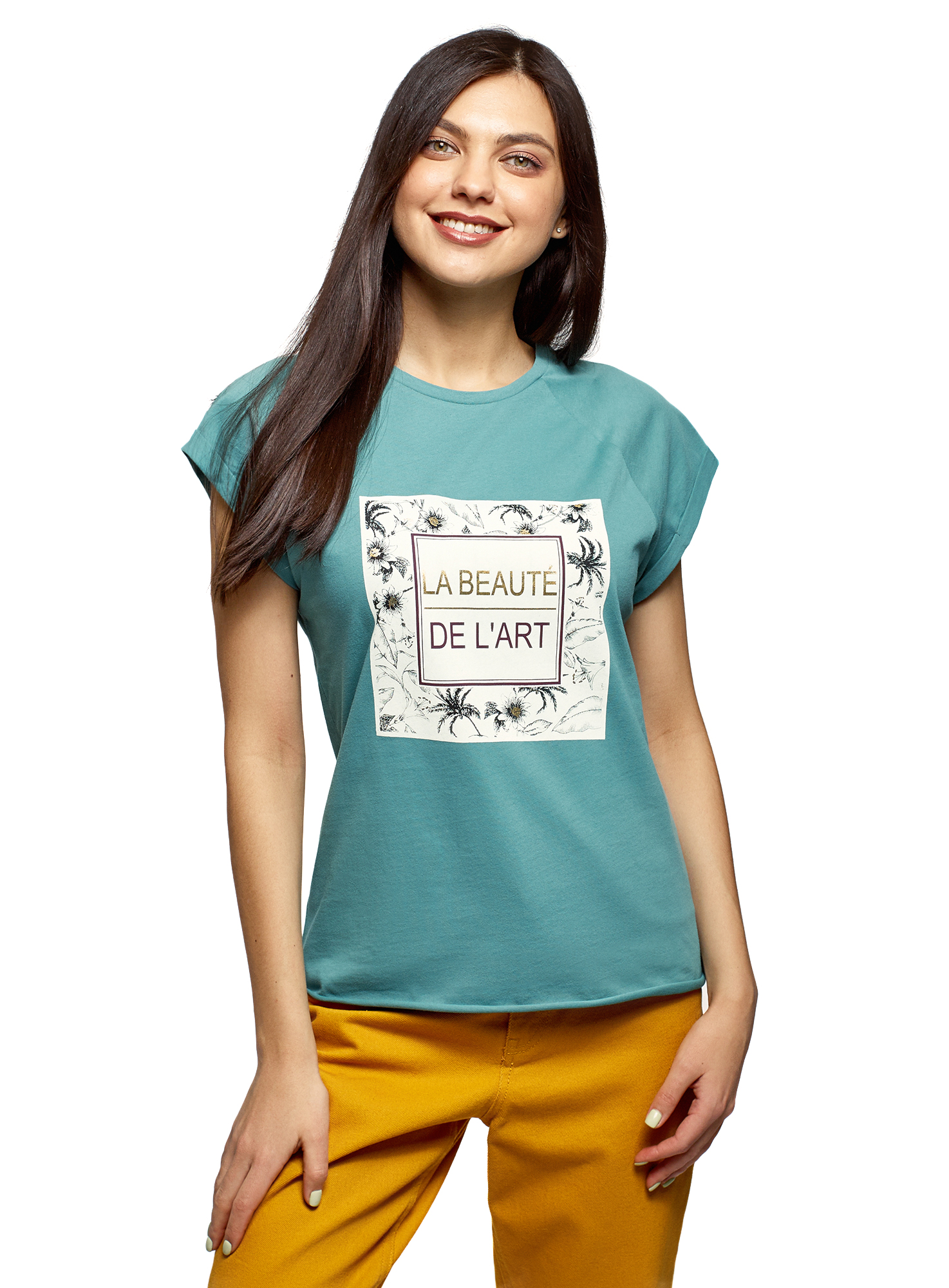 фото Футболка женская oodji 14707001-93b зеленая 2xs