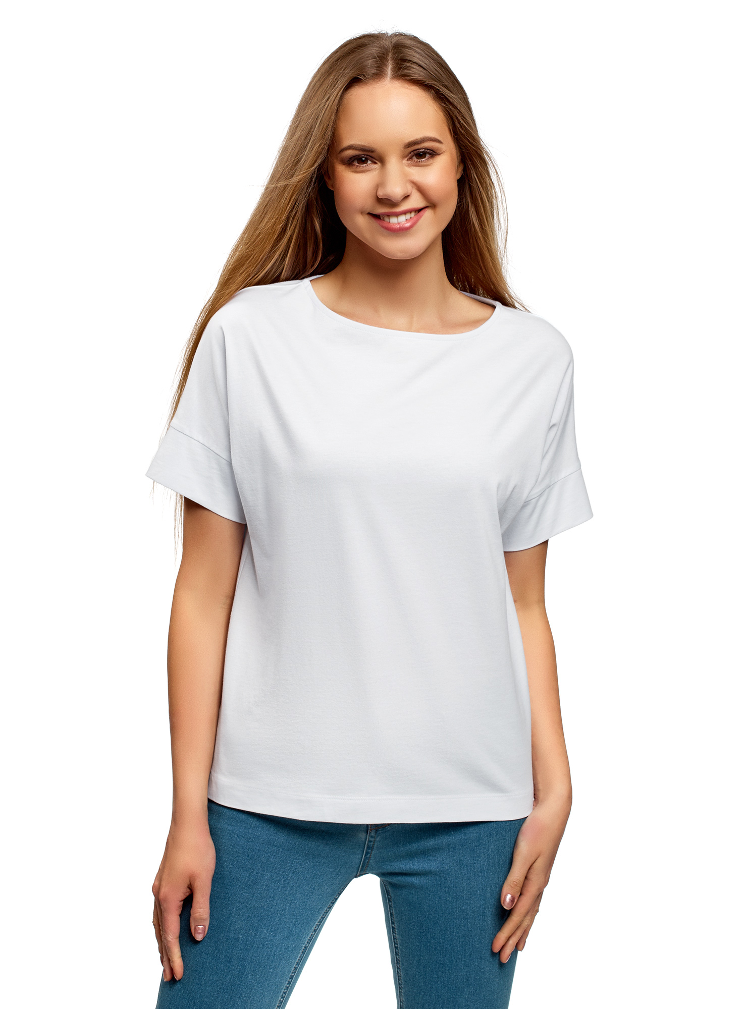 фото Футболка женская oodji 14708028b белая m