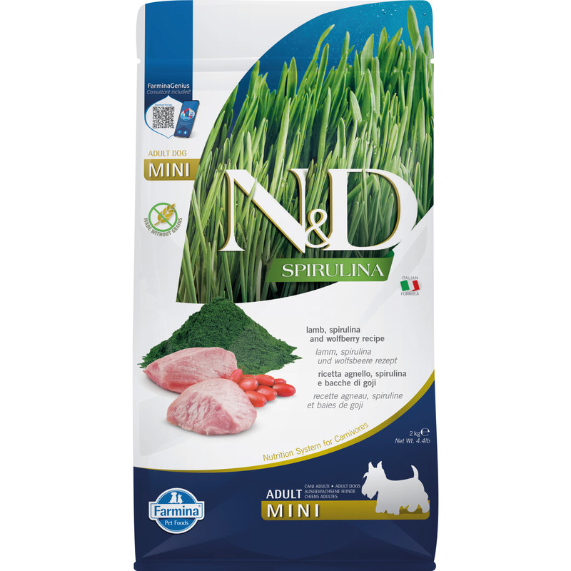 Сухой корм для собак Farmina N&D Spirulina, для малых пород, ягненок и спирулина, 2 кг
Сухой корм для собак Farmina N&D Spirulina, для малых пород, ягненок и спирулина, 2 кг