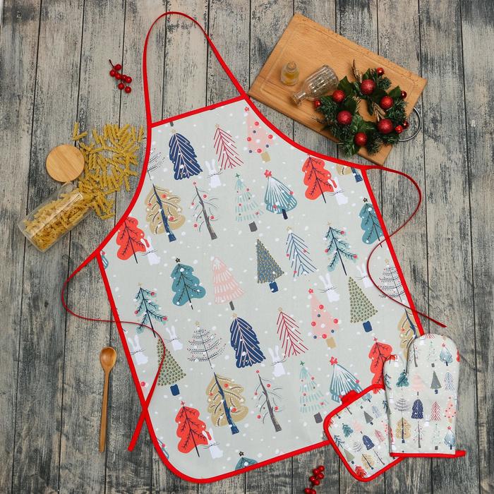 Кухонный новогодний набор ДолянаНовогодний лес фартук 70х80см, прихватка 17х17см, варежка-, Серый, Кухонный новогодний набор Доляна«Новогодний лес» фартук 70х80см, прихватка 17х17см, варежка-прихватка 26х16см 
Кухонный новогодний набор ДолянаНовогодний лес фартук 70х80см, прихватка 17х17см, варежка-, Серый, Кухонный новогодний набор Доляна«Новогодний лес» фартук 70х80см, прихватка 17х17см, варежка-прихватка 26х16см