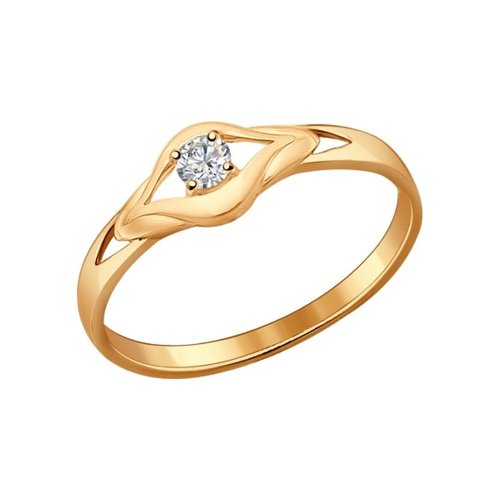 фото Кольцо из серебра с фианитом р.15 sokolov 93010531