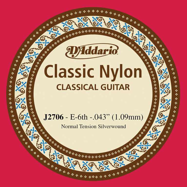 Classical Отдельная 6-ая струна для классической гитары, нейлон, норм. натяжение, D'Addari
Classical Отдельная 6-ая струна для классической гитары, нейлон, норм. натяжение, D'Addari