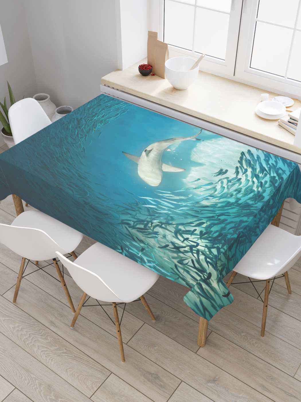 Скатерть прямоугольная JoyArty "Акула в косяке рыб" из оксфорда, 120x145 см, Голубой, Акула в косяке рыб
Скатерть прямоугольная JoyArty "Акула в косяке рыб" из оксфорда, 120x145 см, Голубой, Акула в косяке рыб