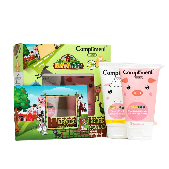 Подарочный набор Compliment Kids Happy Farm: крем для лица рук и тела, 150 мл + гель для д
Подарочный набор Compliment Kids Happy Farm: крем для лица рук и тела, 150 мл + гель для д