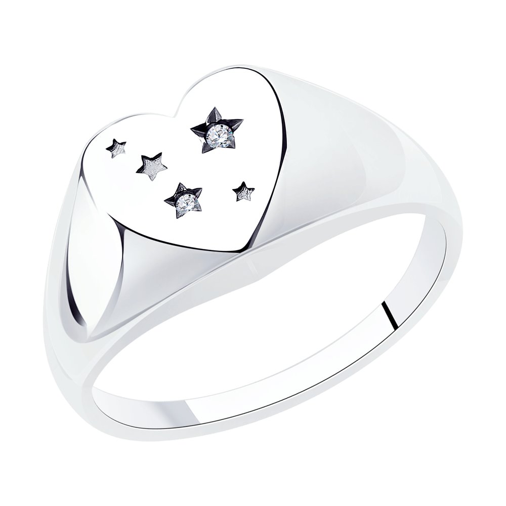 фото Кольцо из серебра с фианитом р.18 sokolov 95010187