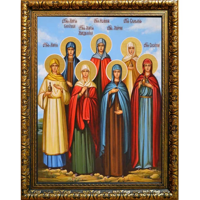 Жёны мироносицы. Икона на холсте. 
Жёны мироносицы. Икона на холсте.