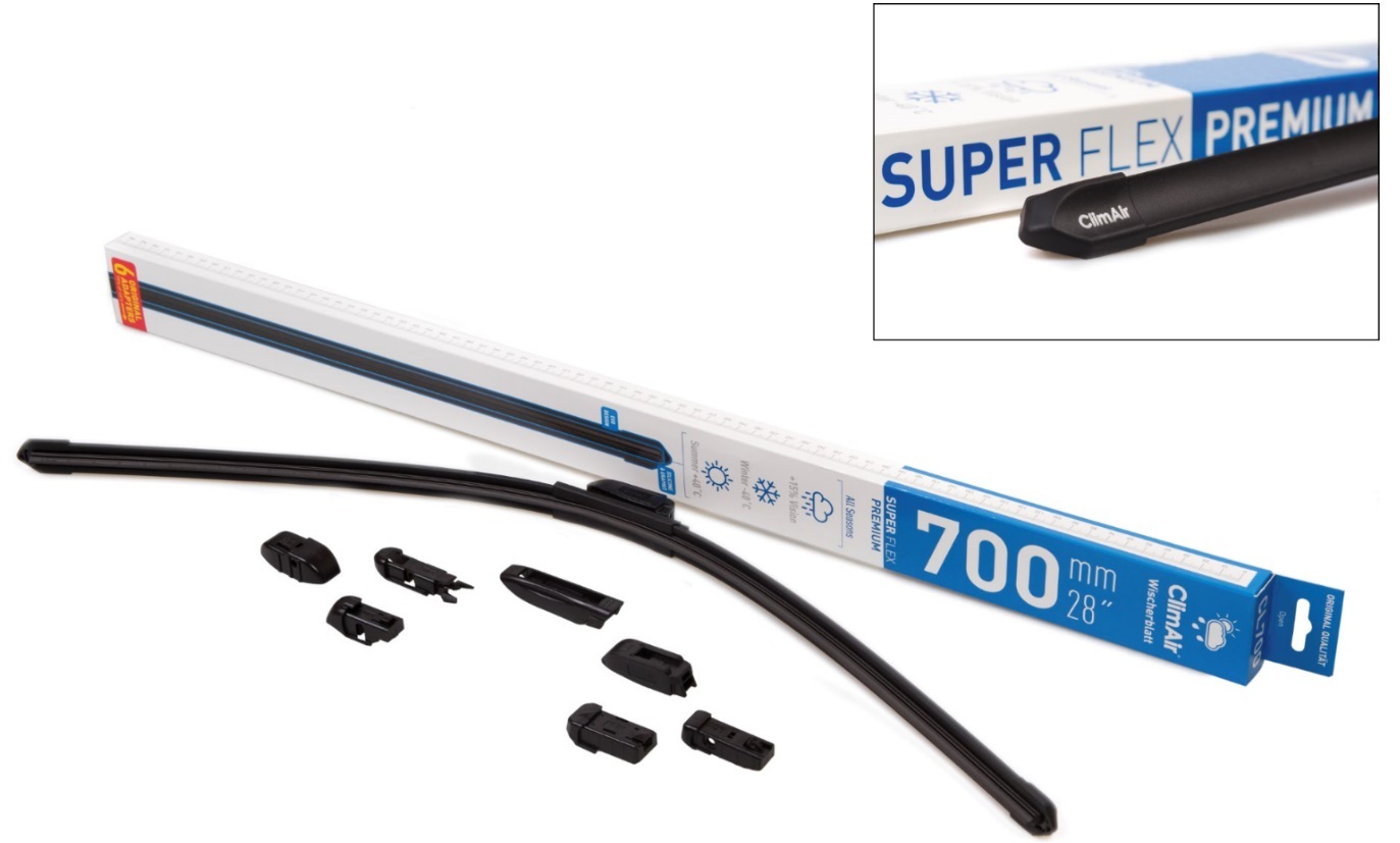Щетка стеклоочистителя adapter Kit ClimAir SUPER FLEX PREMIUM 28" (700mm), 7 переходников
Щетка стеклоочистителя adapter Kit ClimAir SUPER FLEX PREMIUM 28" (700mm), 7 переходников