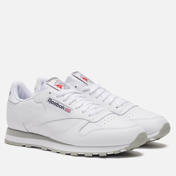 фото Кроссовки женские reebok classic leather белые 46 eu