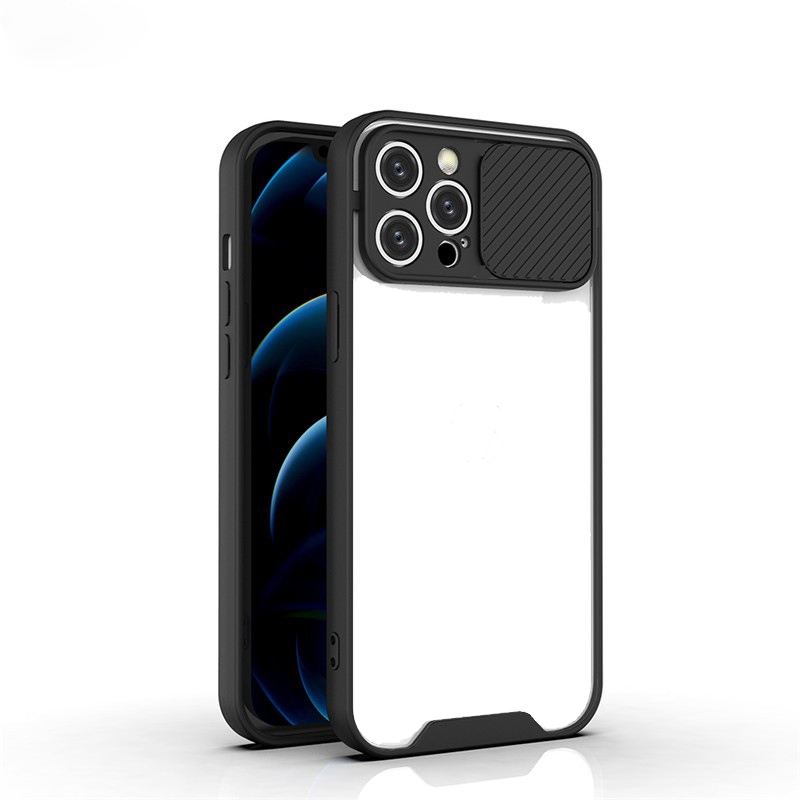 фото Чехол qvatra с защитой камеры и шторкой для apple iphone 12 pro black
