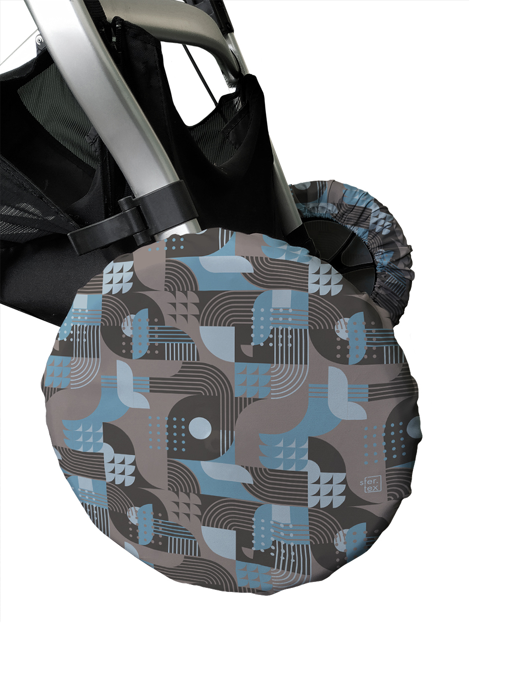 фото Чехлы на колеса коляски sfer.tex геометрический дизайн 32 см, 4 шт