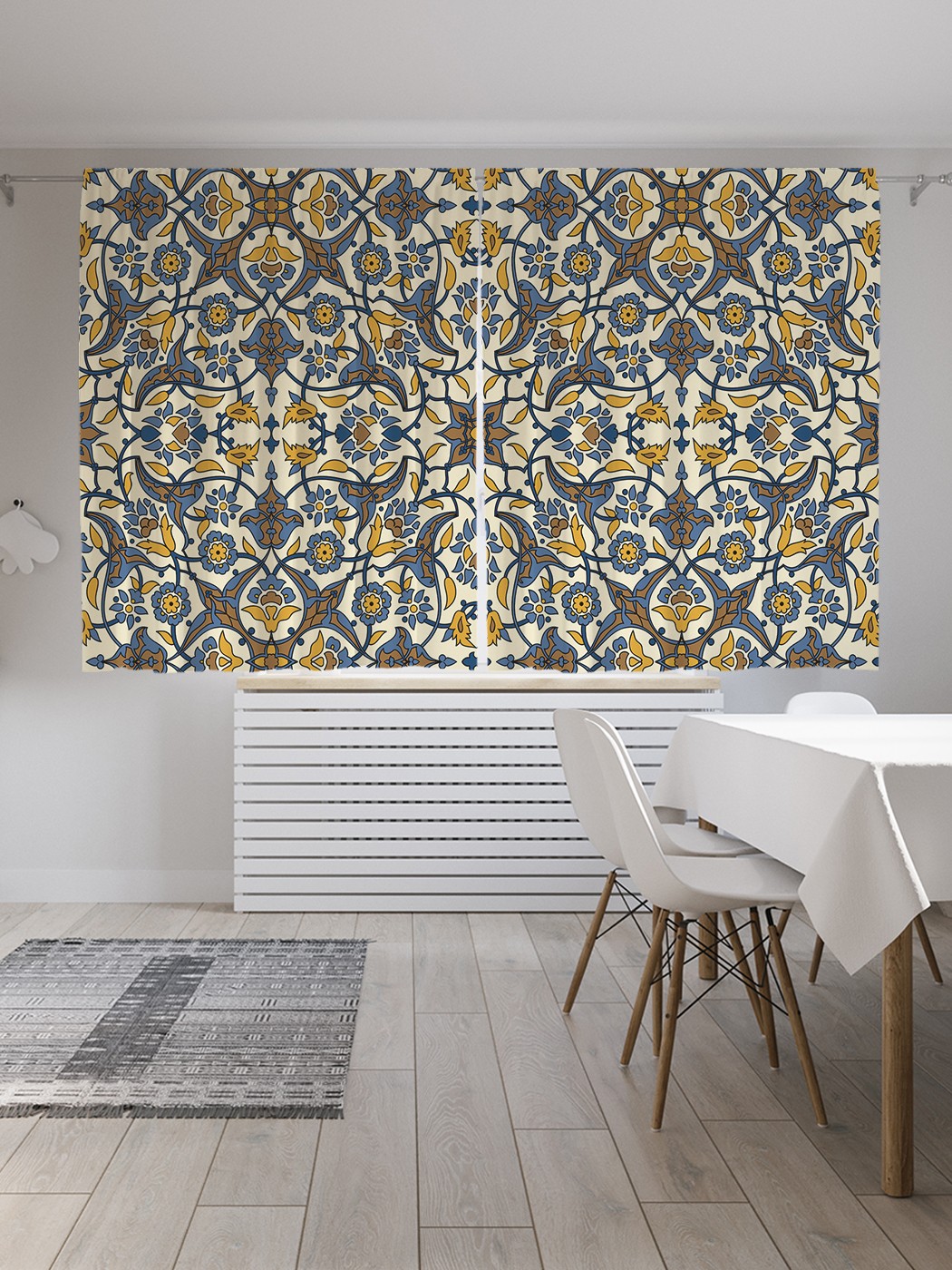 фото Шторы joyarty с фотопечатью "марокканский узор" из сатена, 290х180 см