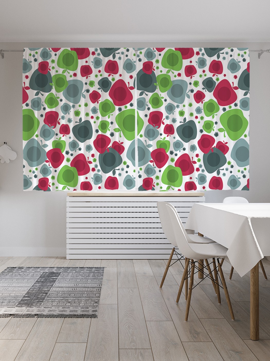 фото Шторы joyarty с фотопечатью "яблоки арт" из сатена, 290х180 см