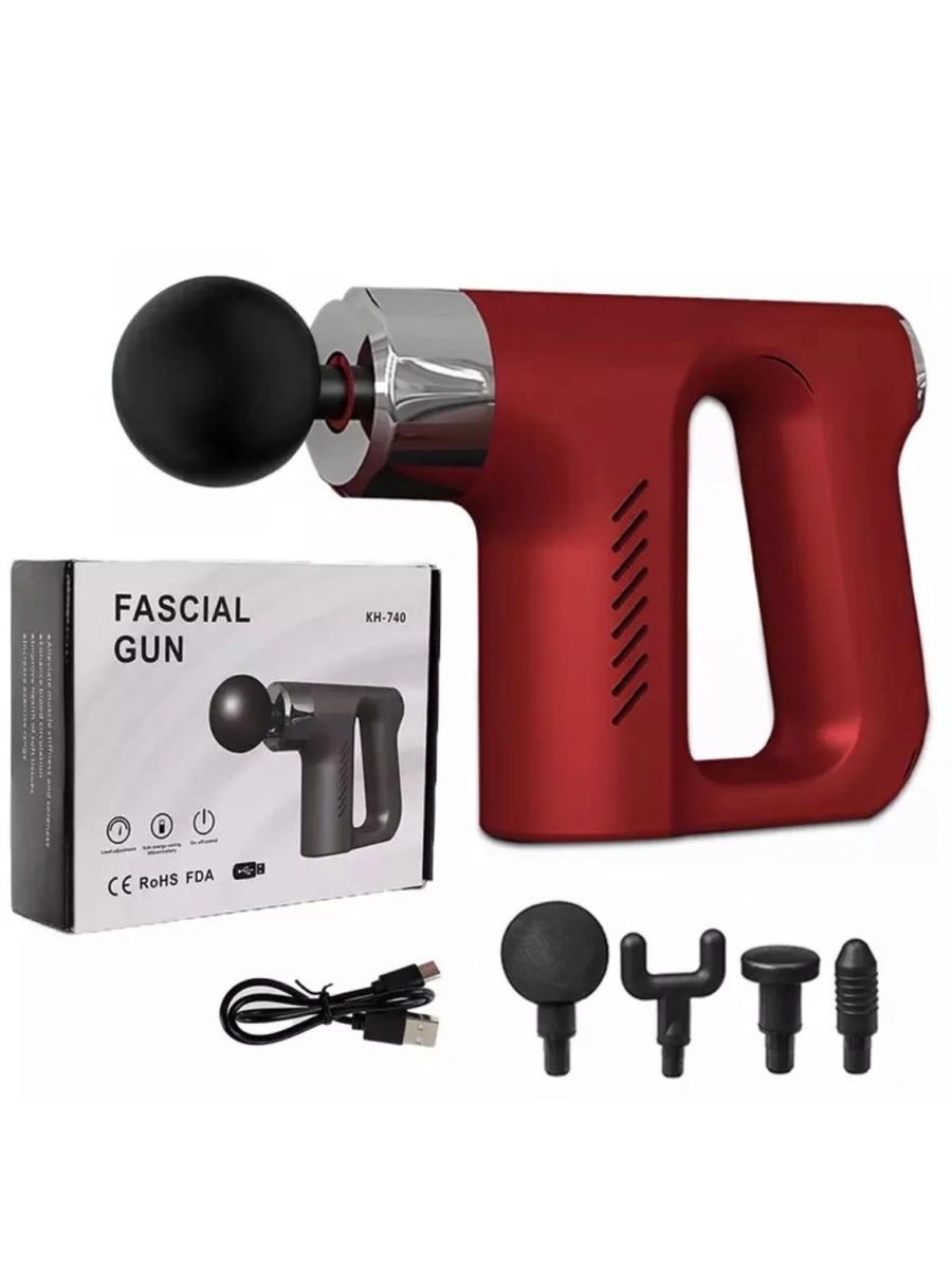 Ударный массажер - пистолет FASCIAL GUN KH- 740, 4 насадки 5 скоростей 00117838 красный, 58684
Ударный массажер - пистолет FASCIAL GUN KH- 740, 4 насадки 5 скоростей 00117838 красный, 58684