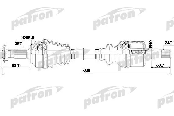 Полуось передняя левая 28x705x58,5x24 PEUGEOT: 407 , 407 SW\ CITROEN: C5 PATRON PDS0225
Полуось передняя левая 28x705x58,5x24 PEUGEOT: 407 , 407 SW\ CITROEN: C5 PATRON PDS0225