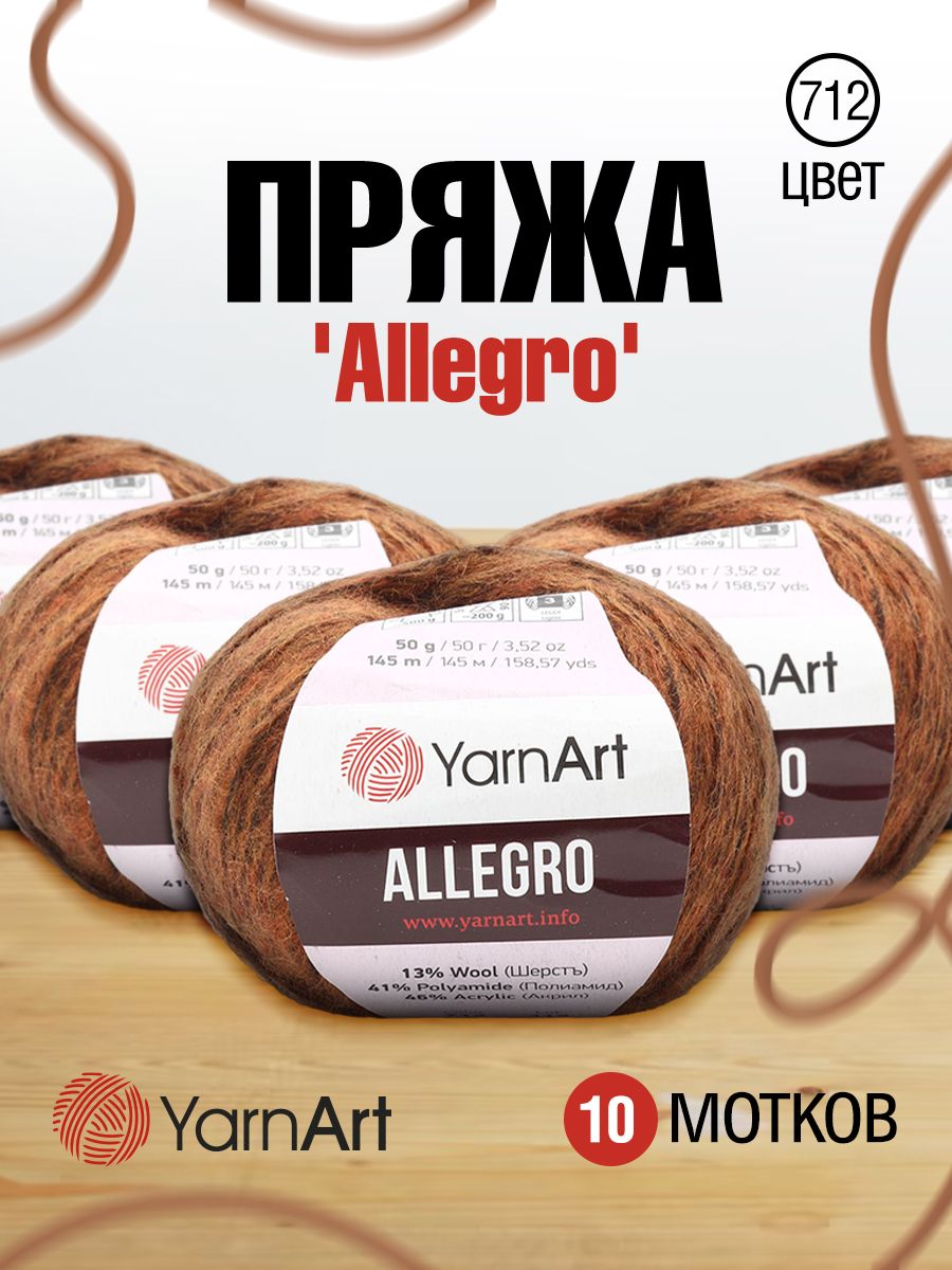 Пряжа для вязания YarnArt Allegro 50г, 145м (712 темно-оранжевый меланж), 10 мотков, 7731144
Пряжа для вязания YarnArt Allegro 50г, 145м (712 темно-оранжевый меланж), 10 мотков, 7731144