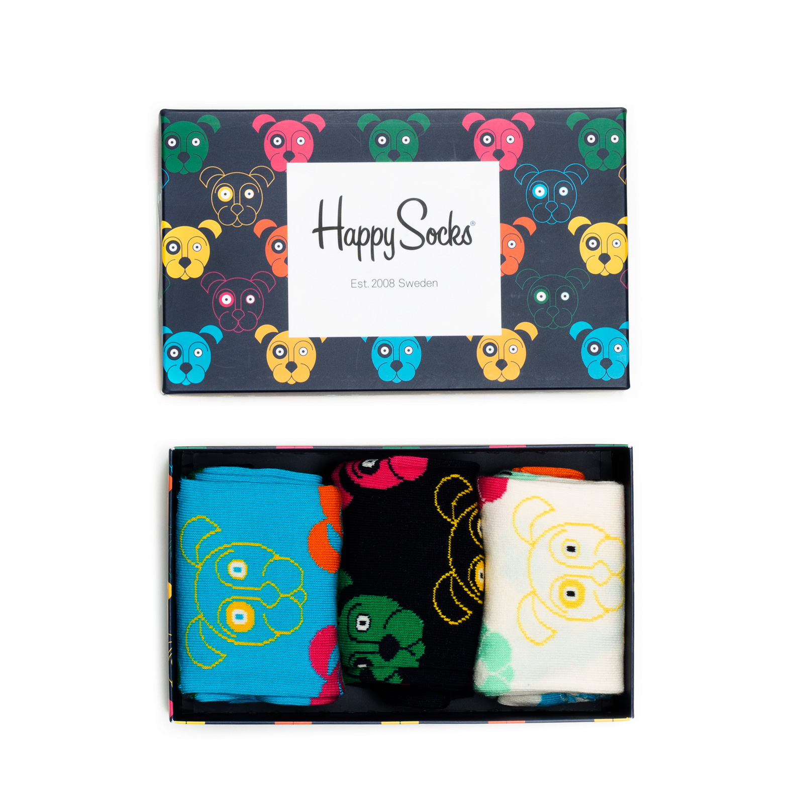 фото Набор носков унисекс happy socks dogs синий 41-46