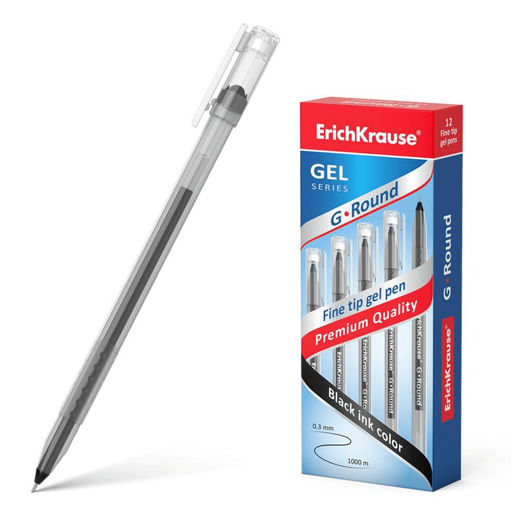 Ручка гелевая ErichKrause G-Round Stick пишущий узел 0,5 мм линия письма 0,3 мм, черный
Ручка гелевая ErichKrause G-Round Stick пишущий узел 0,5 мм линия письма 0,3 мм, черный