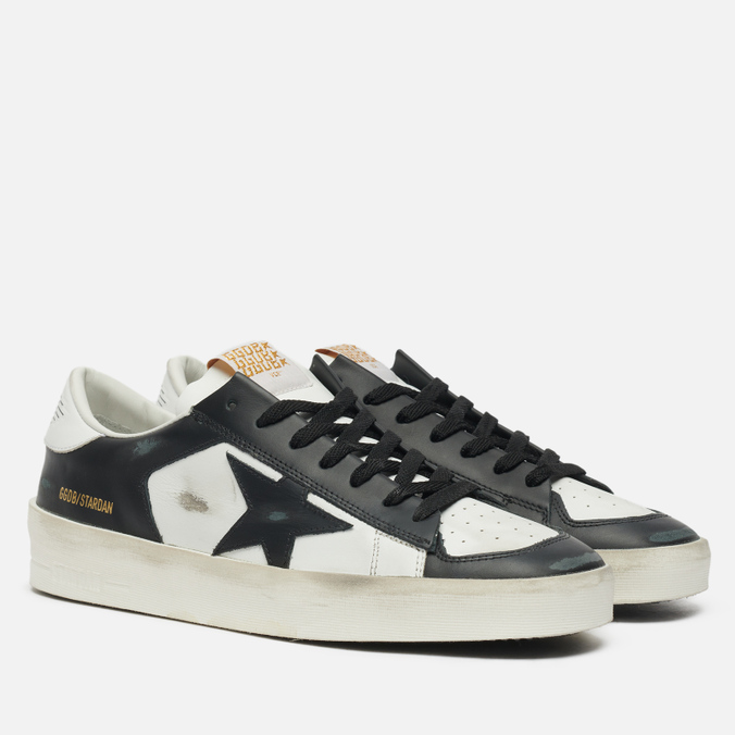 фото Кроссовки мужские golden goose stardan leather/leather star черные 45 eu