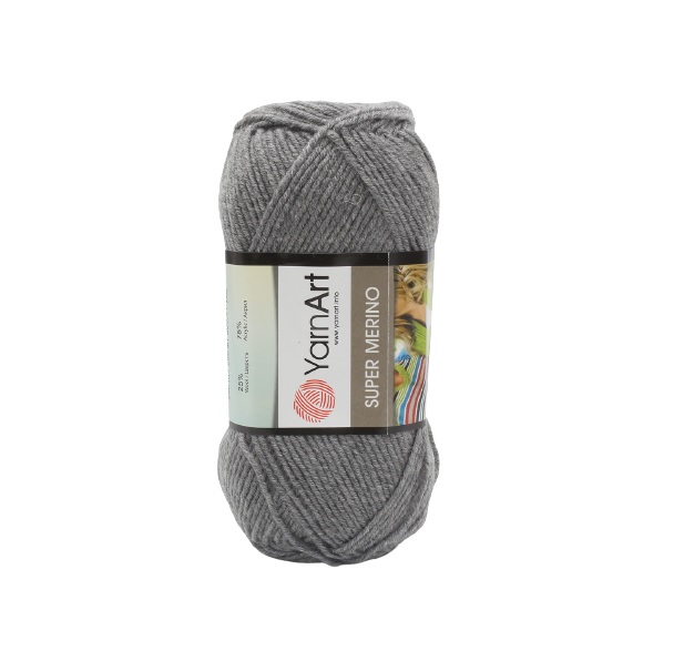 Пряжа YarnArt Super Merino 100г, 300м (шерсть, акрил) (194 серый меланж), 5 мотков, Super Merino
Пряжа YarnArt Super Merino 100г, 300м (шерсть, акрил) (194 серый меланж), 5 мотков, Super Merino