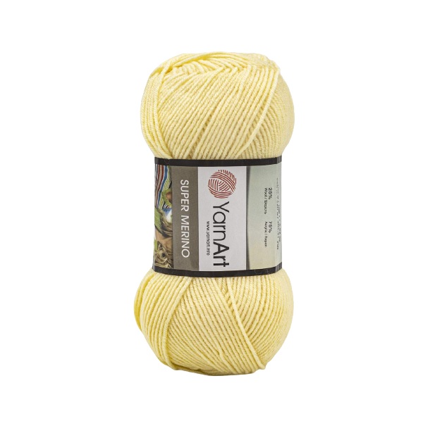 Пряжа YarnArt Super Merino 100г, 300м (шерсть, акрил) (256 молочный), 5 мотков, Желтый, Super Merino
Пряжа YarnArt Super Merino 100г, 300м (шерсть, акрил) (256 молочный), 5 мотков, Желтый, Super Merino