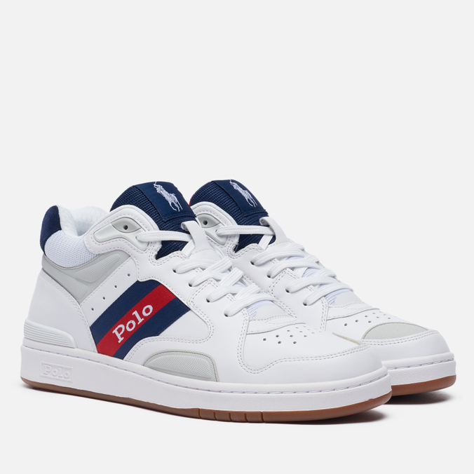 фото Кроссовки мужские polo ralph lauren polo court mid leather белые 40 eu