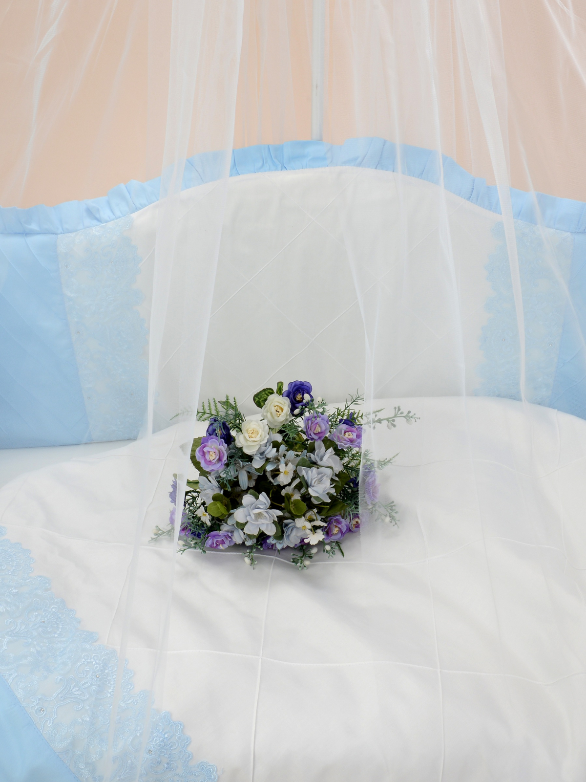 фото Комплект постельного белья sweet baby dolce vita 7 предметов сатин голубой
