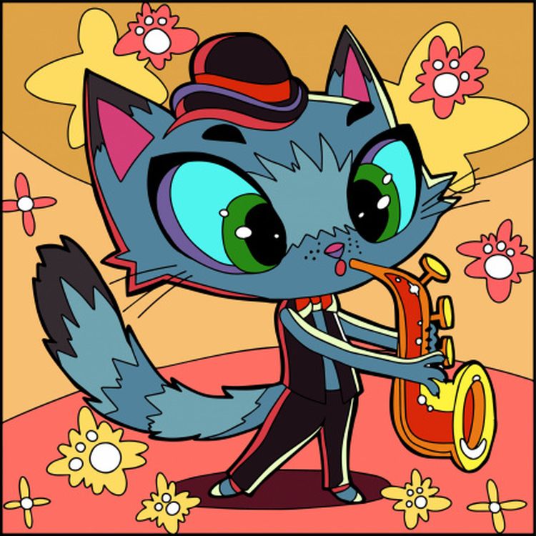 Картина по номерам Color KIT Кот-трубач, Кот-трубач 
Картина по номерам Color KIT Кот-трубач, Кот-трубач