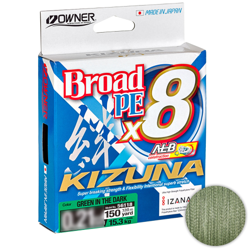 Шнур Owner Kizuna X8 BROAD 135м. 0.10мм. GREEN, Owner Kizuna X8 BROAD 135м. 0.10мм. GREEN
Шнур Owner Kizuna X8 BROAD 135м. 0.10мм. GREEN, Owner Kizuna X8 BROAD 135м. 0.10мм. GREEN
