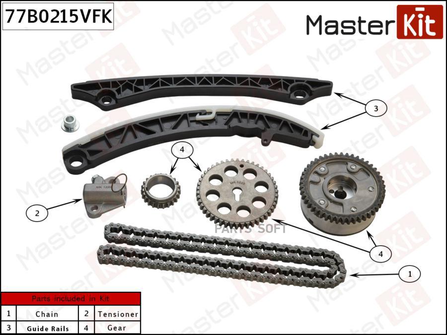 MASTERKIT Комплект цепи ГРМ SUZUKI GRAND VITARA 2.4L J24B 08- Masterkit 77B0215VFK 1шт
MASTERKIT Комплект цепи ГРМ SUZUKI GRAND VITARA 2.4L J24B 08- Masterkit 77B0215VFK 1шт