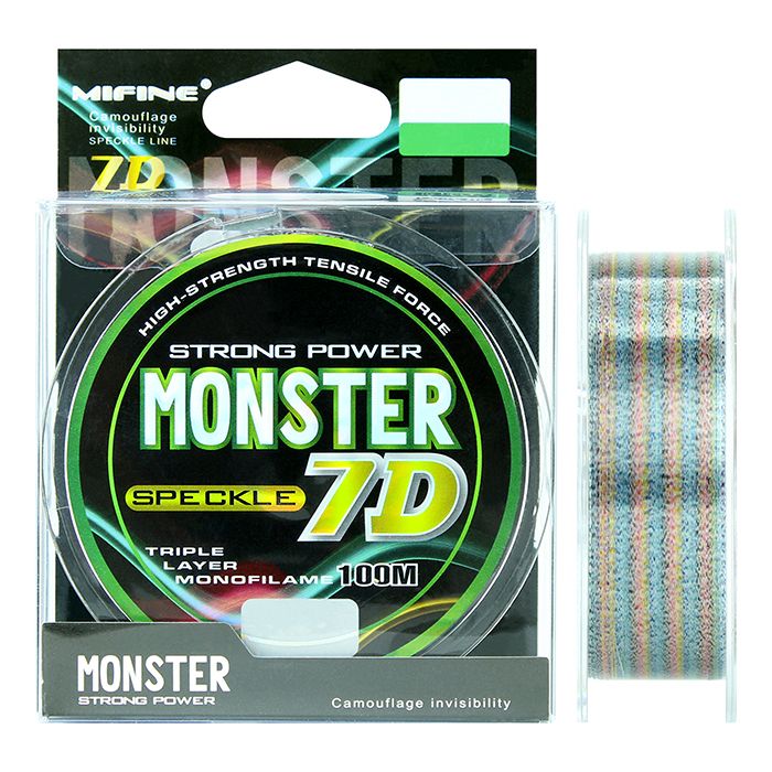 Леска рыболовная MIFINE MONSTER 7D (100м) 0,40мм 24.52кг, для рыбалки, для фидера, Разноцветный, MONSTER 7D
Леска рыболовная MIFINE MONSTER 7D (100м) 0,40мм 24.52кг, для рыбалки, для фидера, Разноцветный, MONSTER 7D