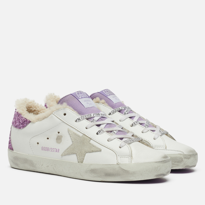 фото Кеды женские golden goose super-star leather белые 38 eu