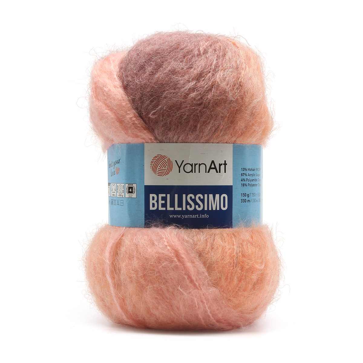Пряжа для вязания YarnArt 'Bellissimo', 150г, 330м (мохер, акрил) (1411), 3 мотка, Розовый, Bellissimo
Пряжа для вязания YarnArt 'Bellissimo', 150г, 330м (мохер, акрил) (1411), 3 мотка, Розовый, Bellissimo