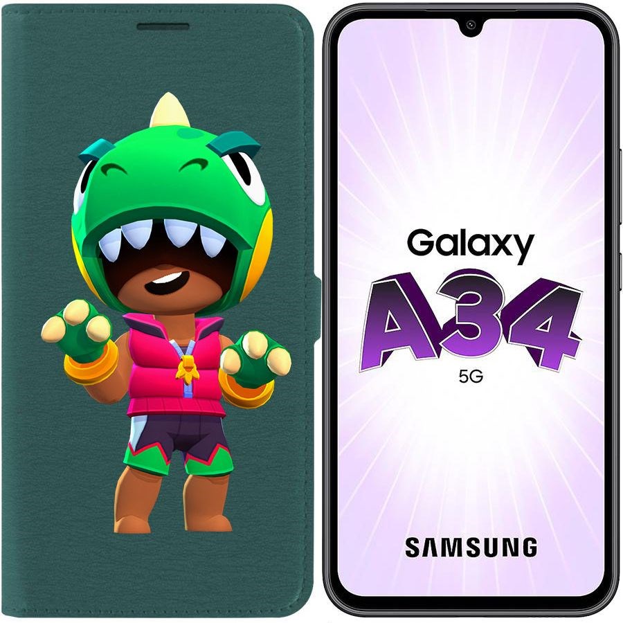 Чехол-книжка Эко для Samsung Galaxy A34 5G (A346) Brawl Stars-Дино Леон (зелёный опал)
Чехол-книжка Эко для Samsung Galaxy A34 5G (A346) Brawl Stars-Дино Леон (зелёный опал)