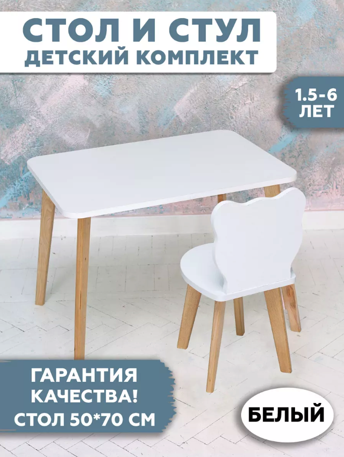 Комплект детской мебели RuLes, столик прямоугольный 50х70 и стульчик мишка, Миша прямоугольный большой
Комплект детской мебели RuLes, столик прямоугольный 50х70 и стульчик мишка, Миша прямоугольный большой